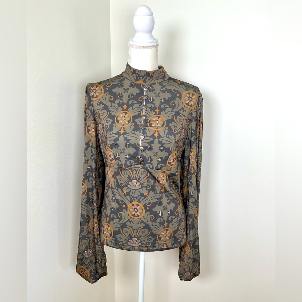 Pin Up‎ Girl Seraphina Top in Royal Woods Size Medium NWT